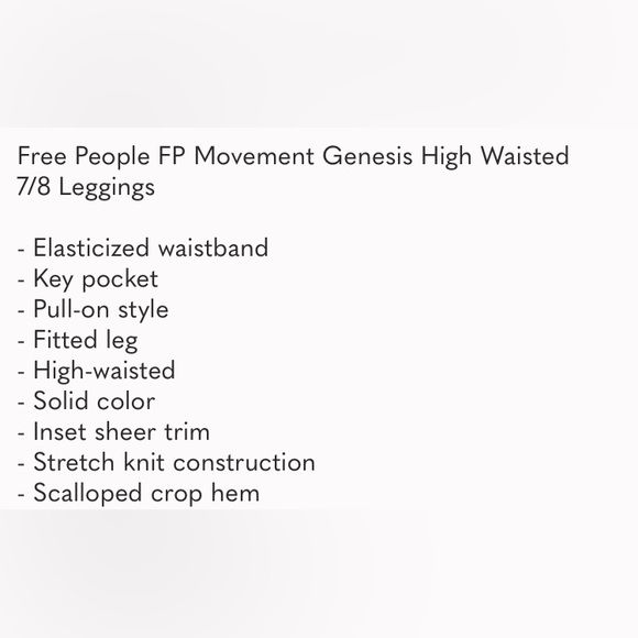 Large-Free People Movement High Rise 7/8 Genesis Secret Moss Green Leggings - Picture 17 of 17